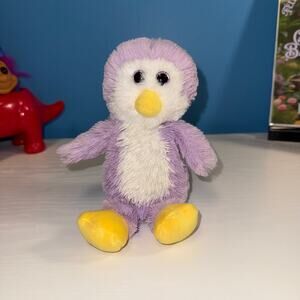 TY Beanie Gordon Penguin Plush Purple Attic Collection 6” EUC